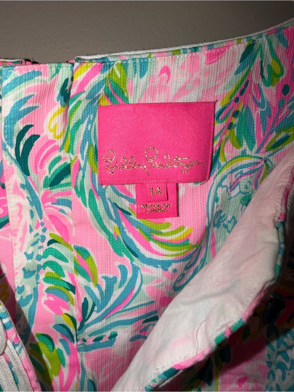Lilly Pulitzer Mila Shift Dress | Pink & Teal | Size 14 - Picture 6 of 11